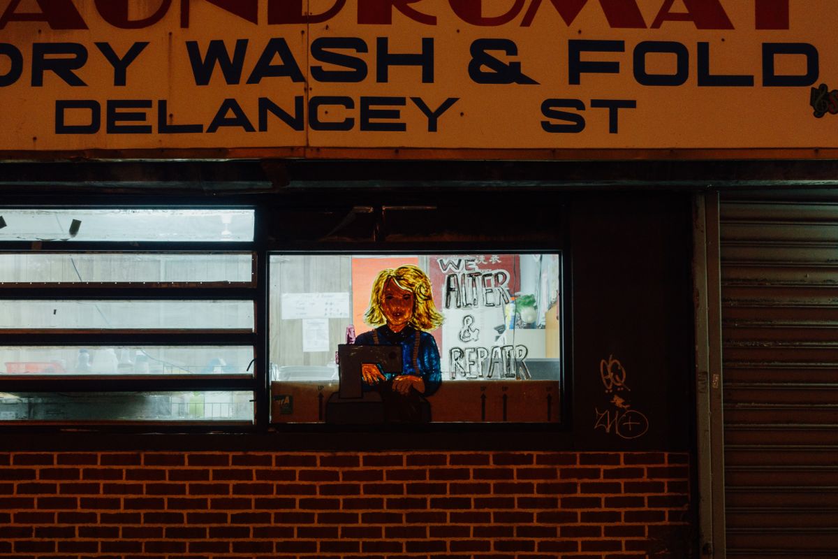 A standardized sign, original in this window