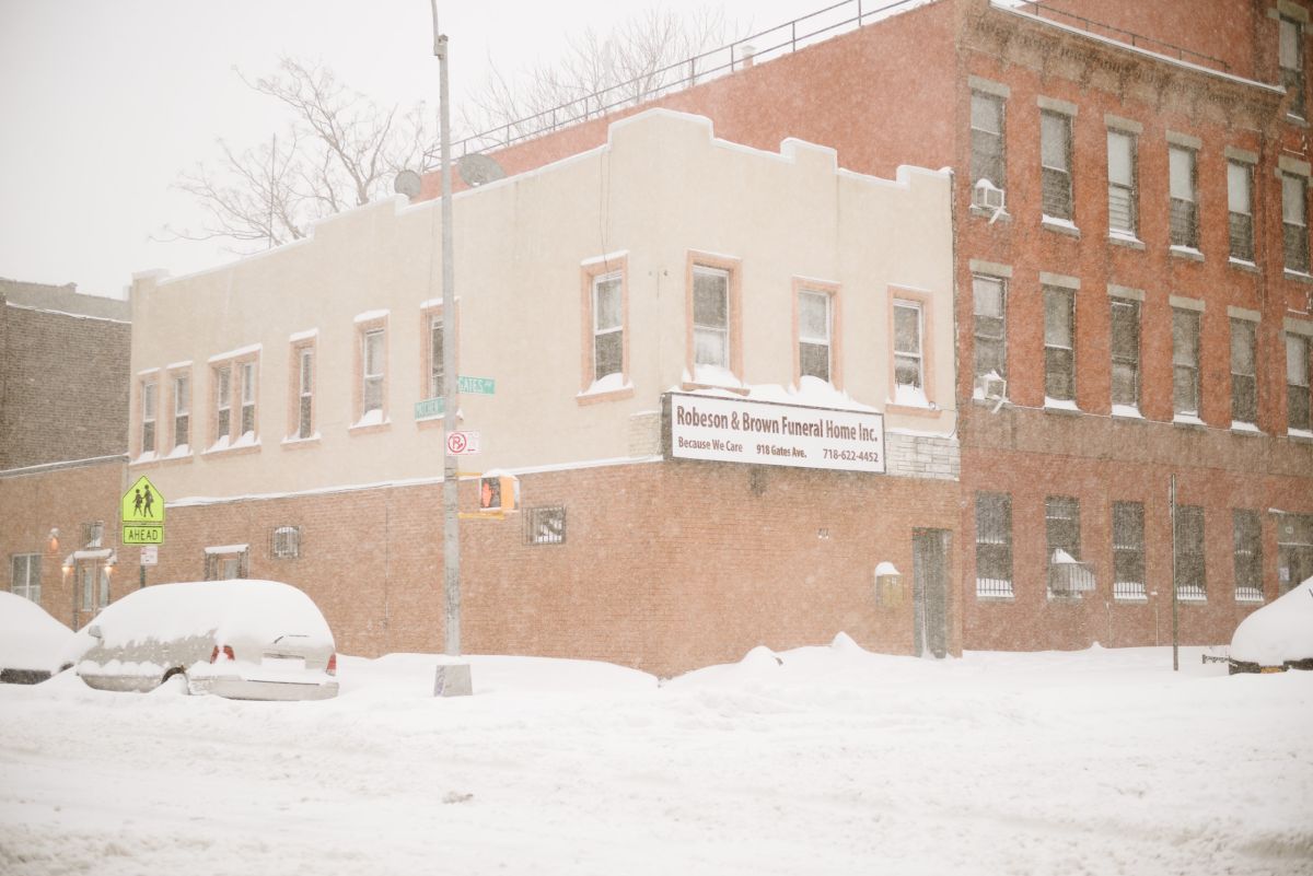 My apartment above the funeral home – second floor, on the left.