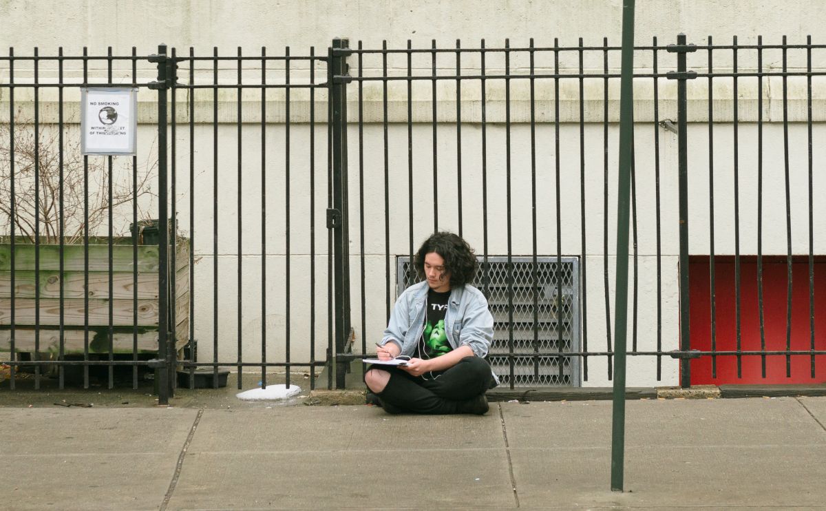 Lyricist at work in the West Village or maybe this is Hudson Square