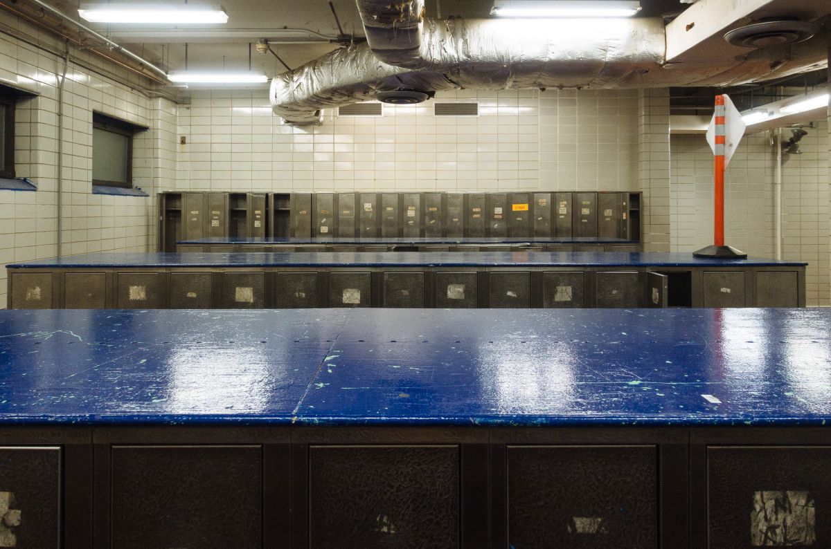 Men's locker room at St. John's Recreation Center
