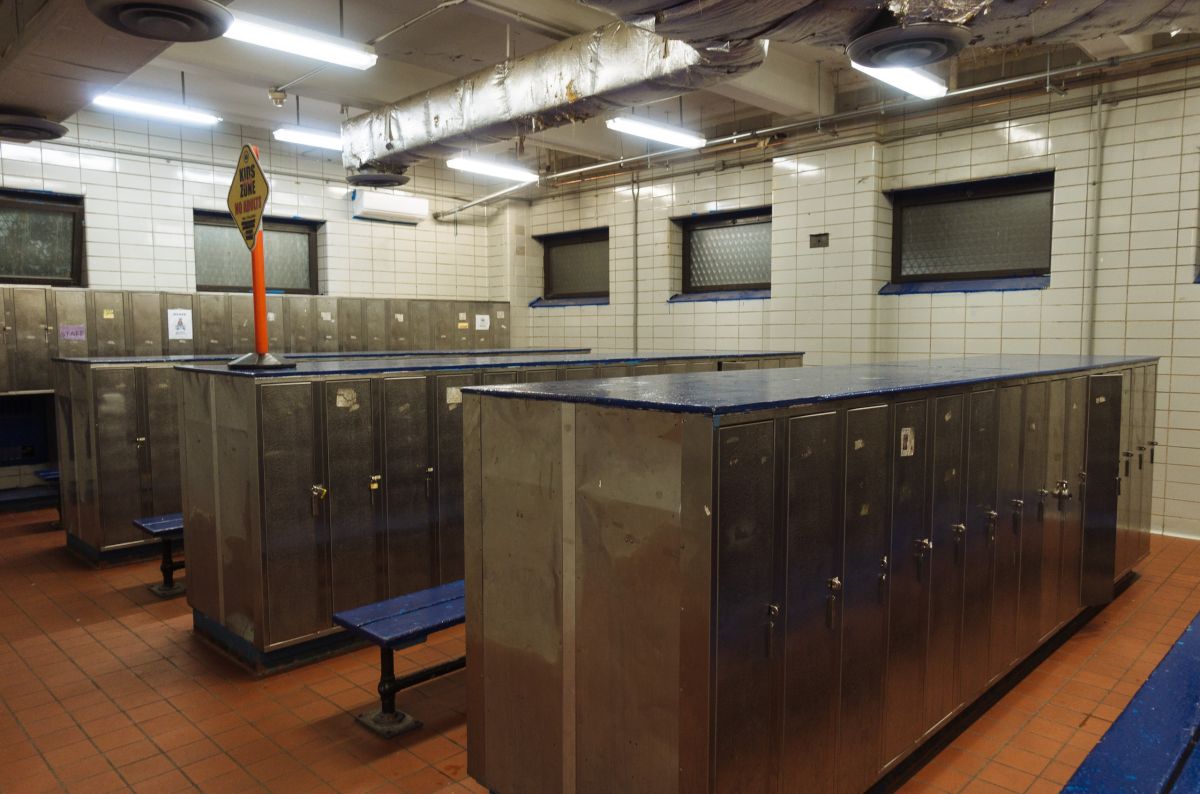 Men's locker room at St. John's Recreation Center