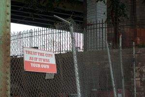 sign under bqe treat city as your own