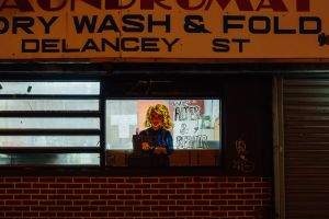 A standardized sign, original in this window