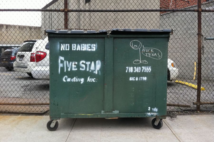 dumpster on franklin ave in williamsburg