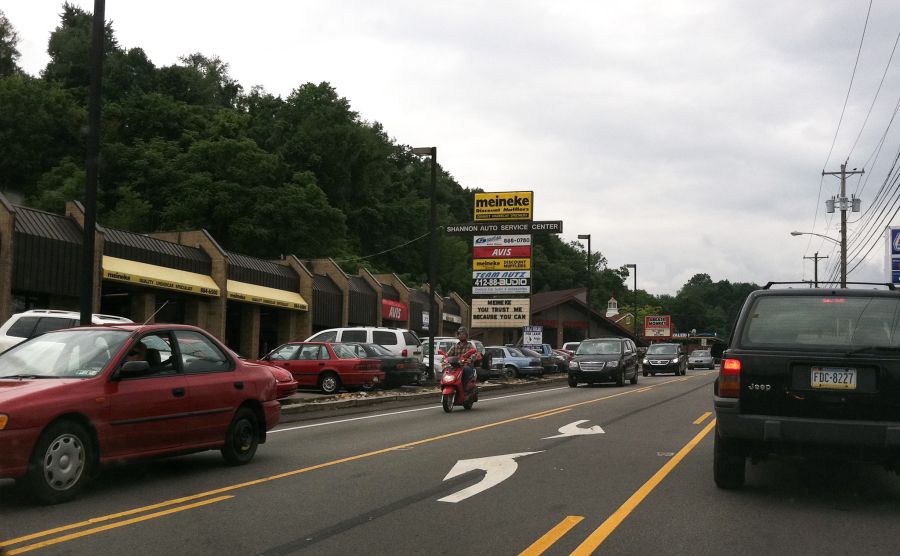 meineke sign pittsburgh pa highway