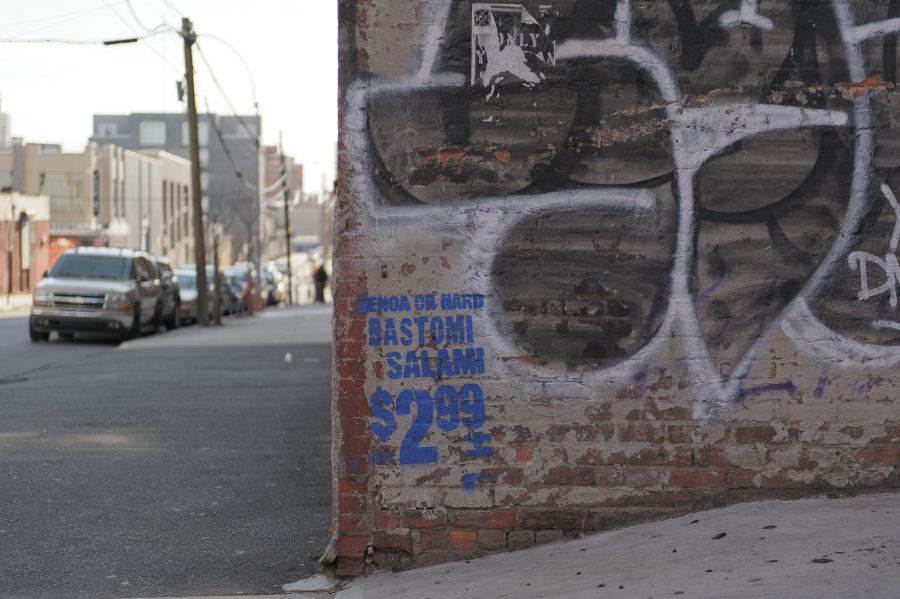 street grafitti ham salami wall