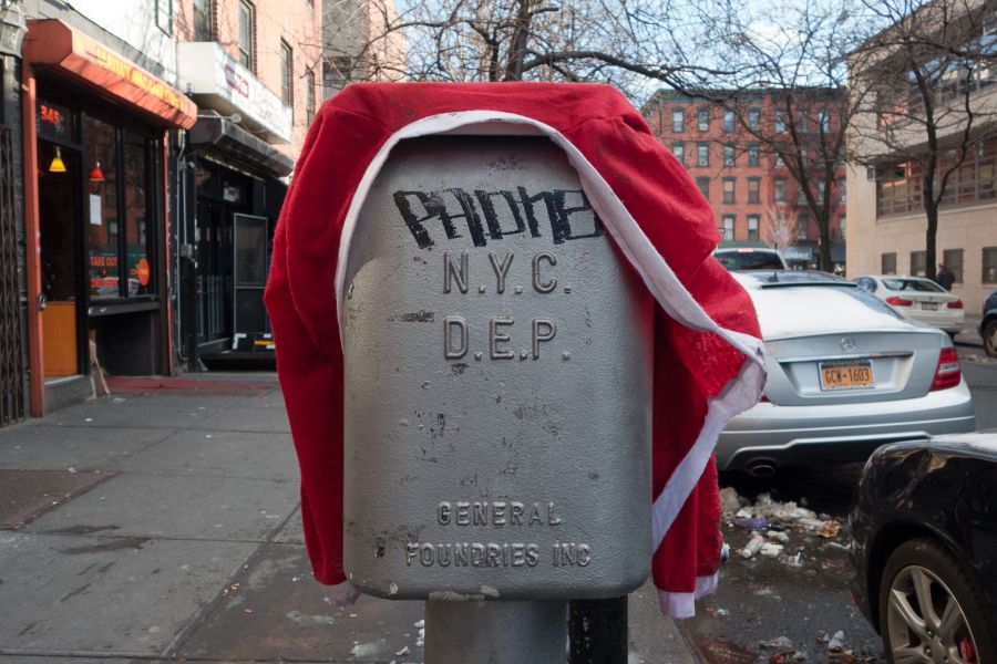 Debris from SantaCon in the East Village