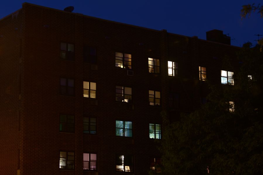 brooklyn bed-stuy apartment building night lights