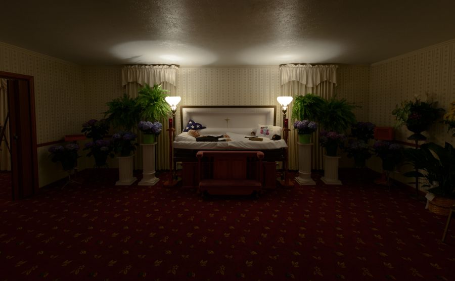 grandfather laid out in casket