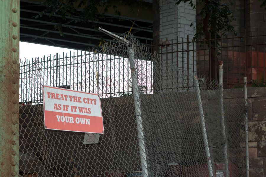 sign under bqe treat city as your own