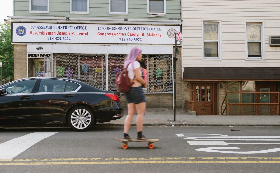 Hauling charcoal by skateboard